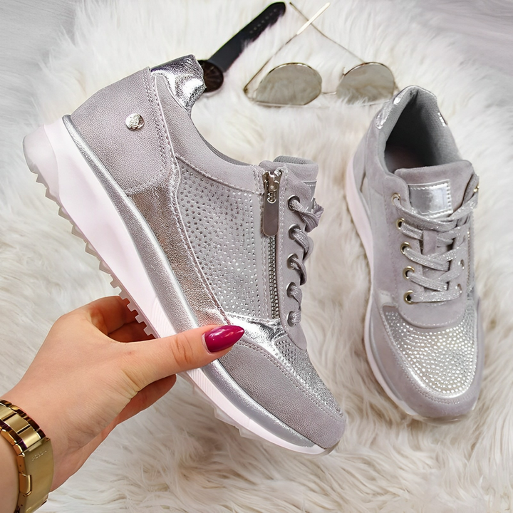 Moderne dames sneakers met ritssluiting voor eenvoudig dagelijks gebruik