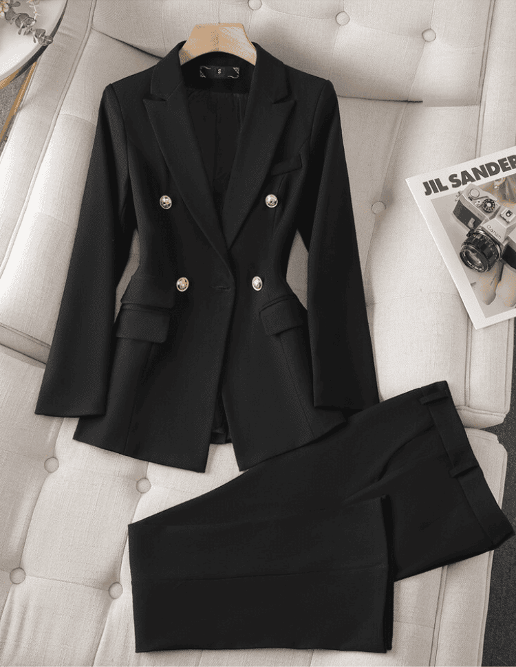 Modieuze dames set met broek en blazer
