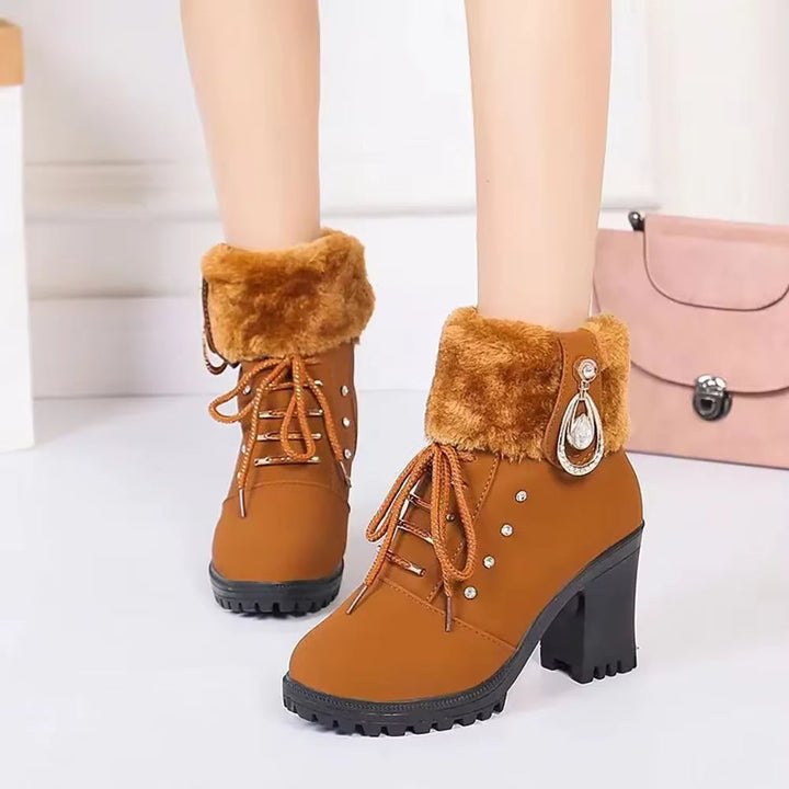 Elegante winterlaarzen voor dames met hak
