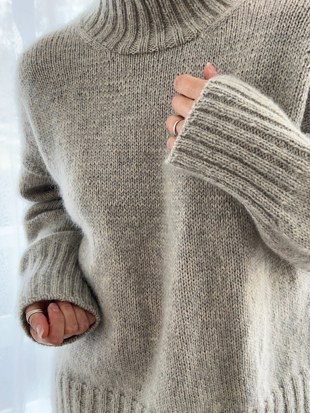 Breipatroon voor Trui met Geweven Motief, Pullover van Boven naar Beneden