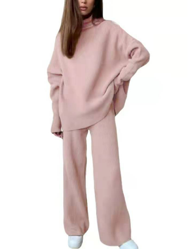 Stijlvolle Set met Oversized Trui en Wijde Broek voor een Modieuze Look