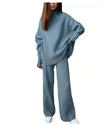 Stijlvolle Set met Oversized Trui en Wijde Broek voor een Modieuze Look