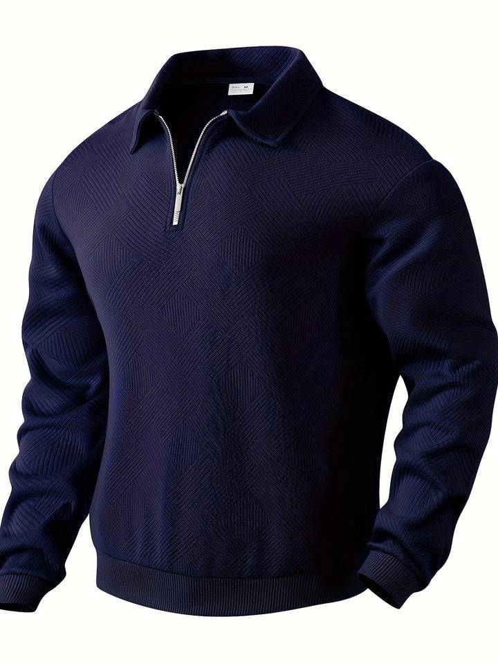 Half-zip trui met geometrisch patroon voor heren