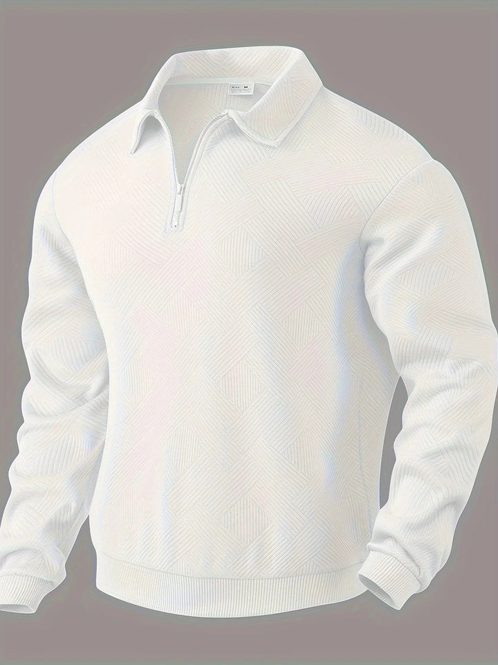 Half-zip trui met geometrisch patroon voor heren
