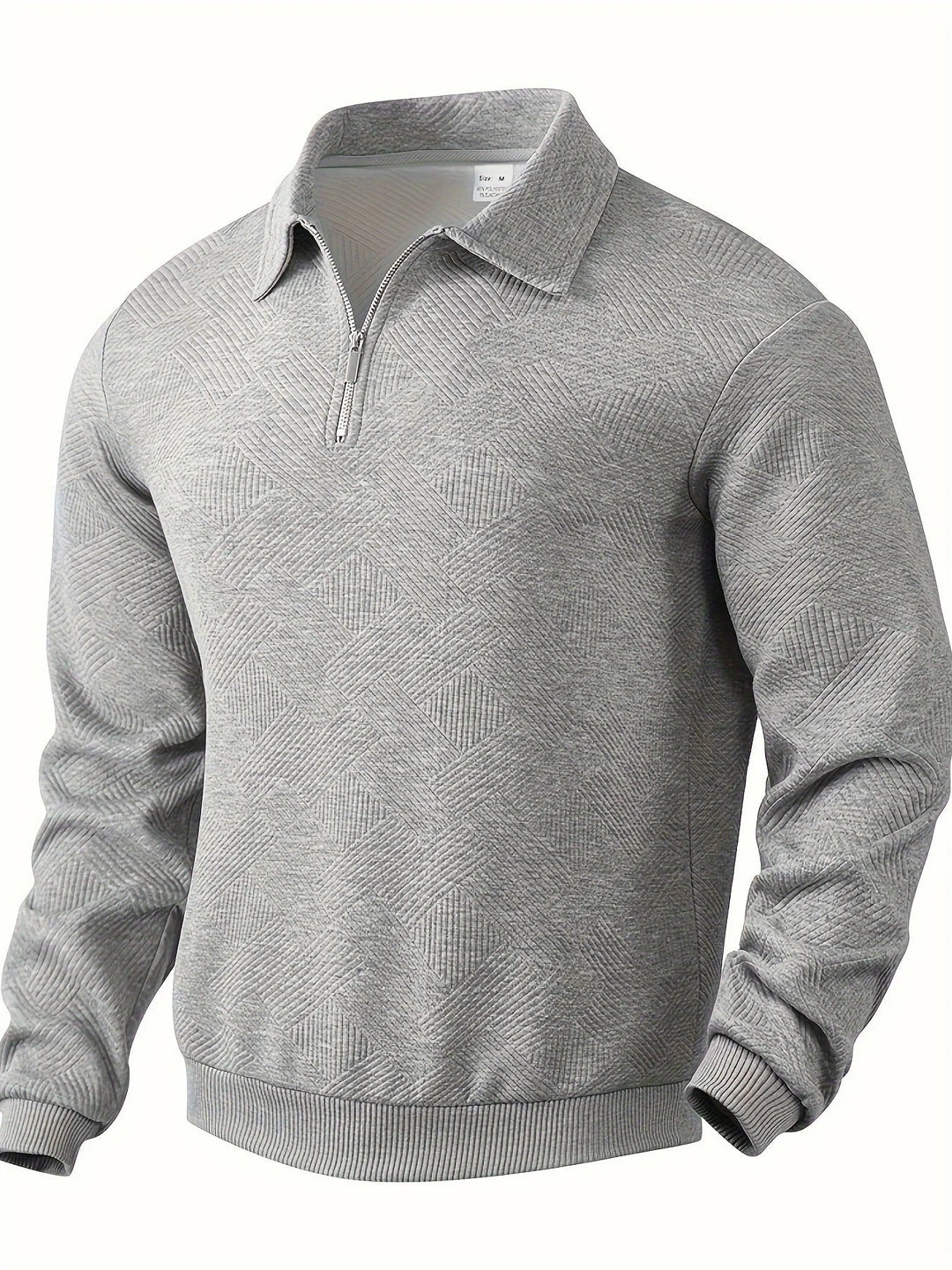 Half-zip trui met geometrisch patroon voor heren