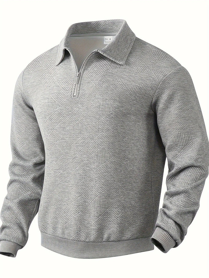 Half-zip trui met geometrisch patroon voor heren