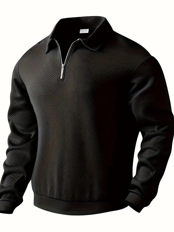 Half-zip trui met geometrisch patroon voor heren