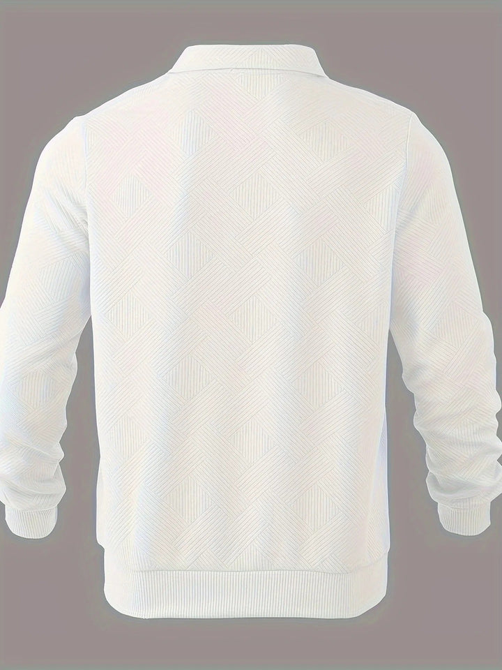 Half-zip trui met geometrisch patroon voor heren
