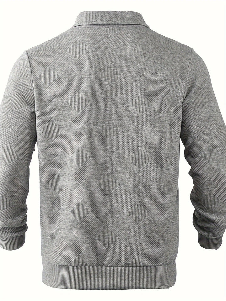 Half-zip trui met geometrisch patroon voor heren