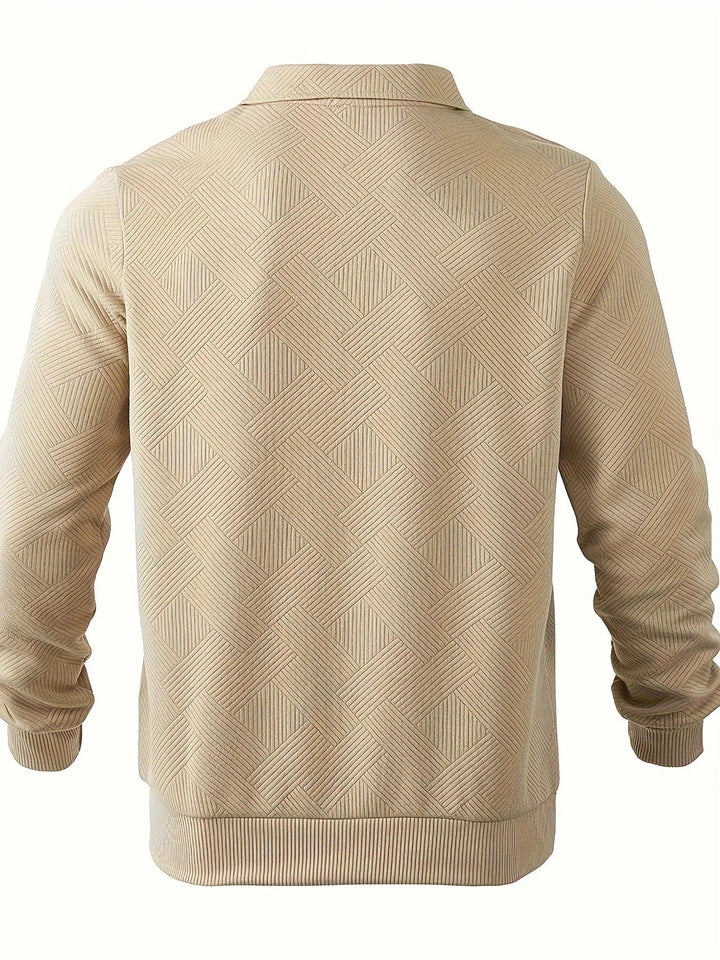 Half-zip trui met geometrisch patroon voor heren