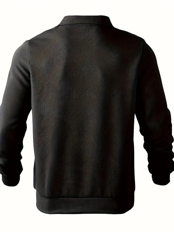 Half-zip trui met geometrisch patroon voor heren