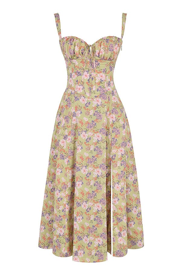 Corsetstijl midi jurk voor elegante en verfijnde gelegenheden