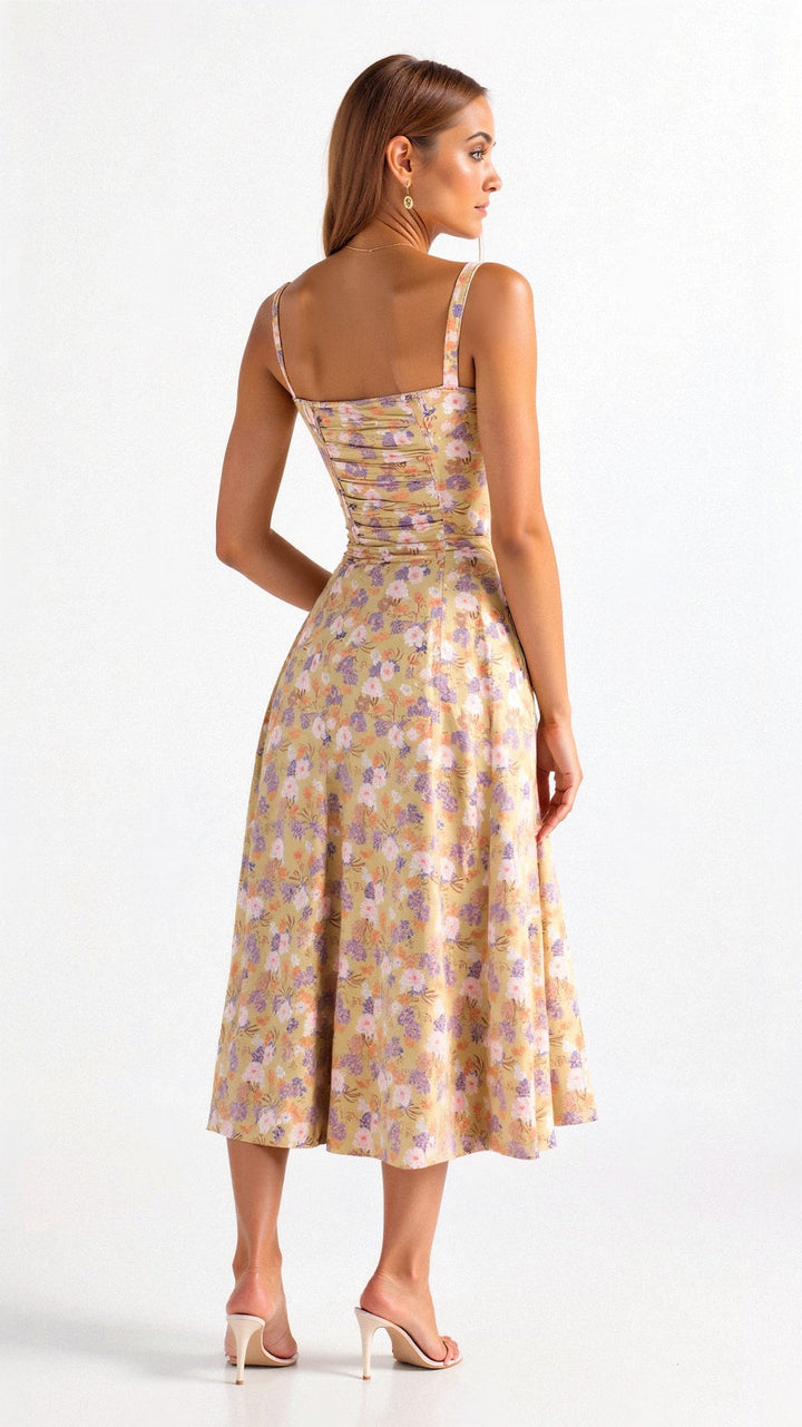 Corsetstijl midi jurk voor elegante en verfijnde gelegenheden