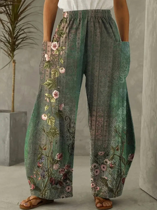 Wendy - Casual broek met bloemenprint