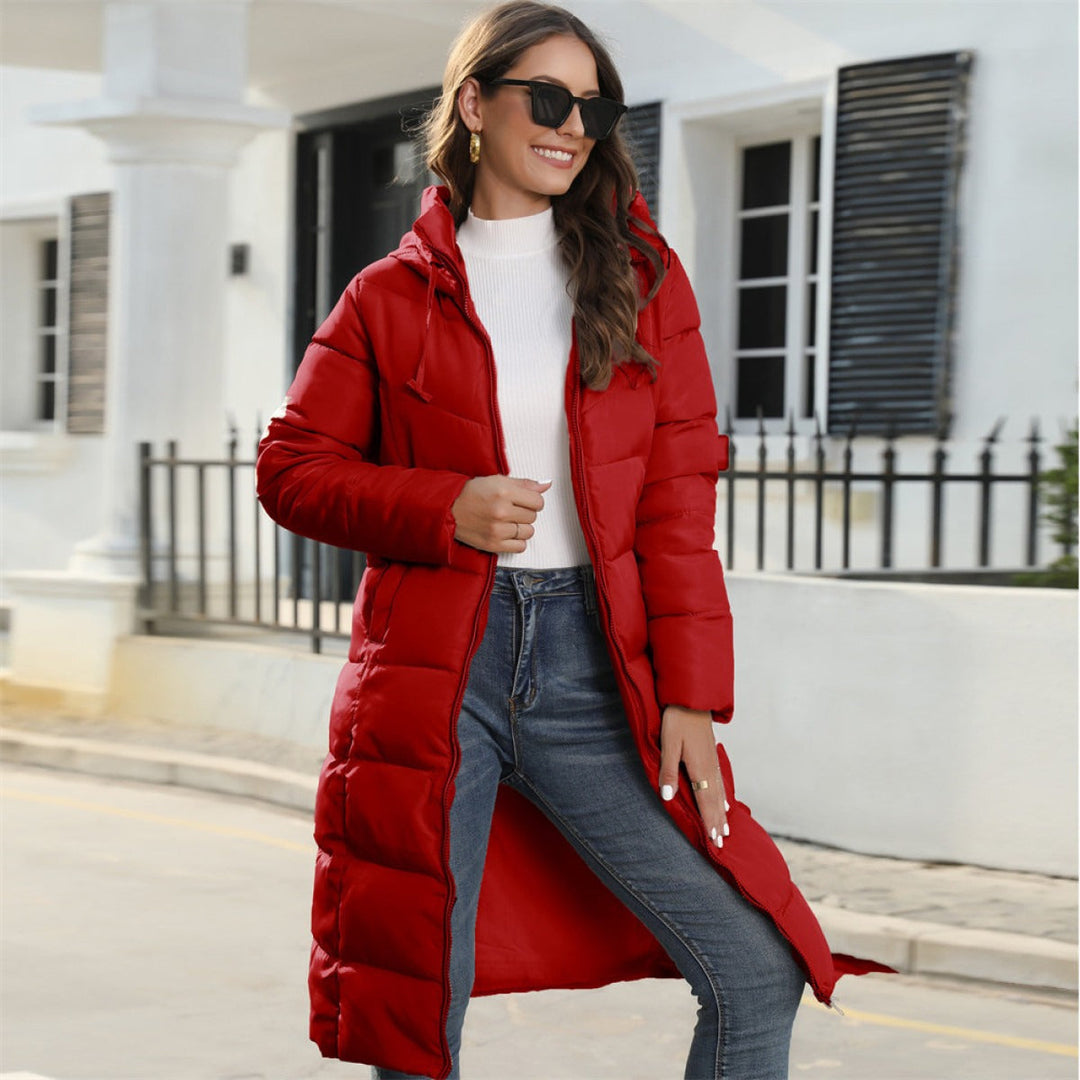 Elegante Lange Winterjas voor Dames met Comfortabele Pasvorm
