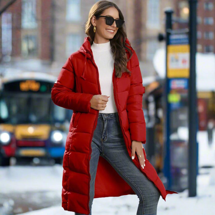 Elegante Lange Winterjas voor Dames met Comfortabele Pasvorm