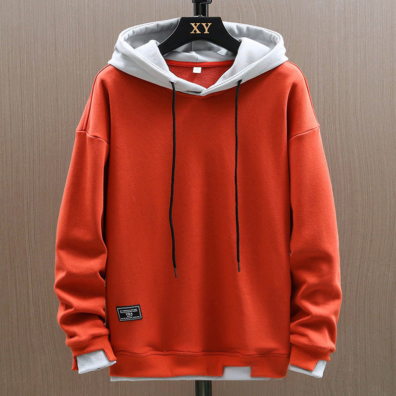 Moderne tweekleurige hoodie voor heren met eigentijds ontwerp