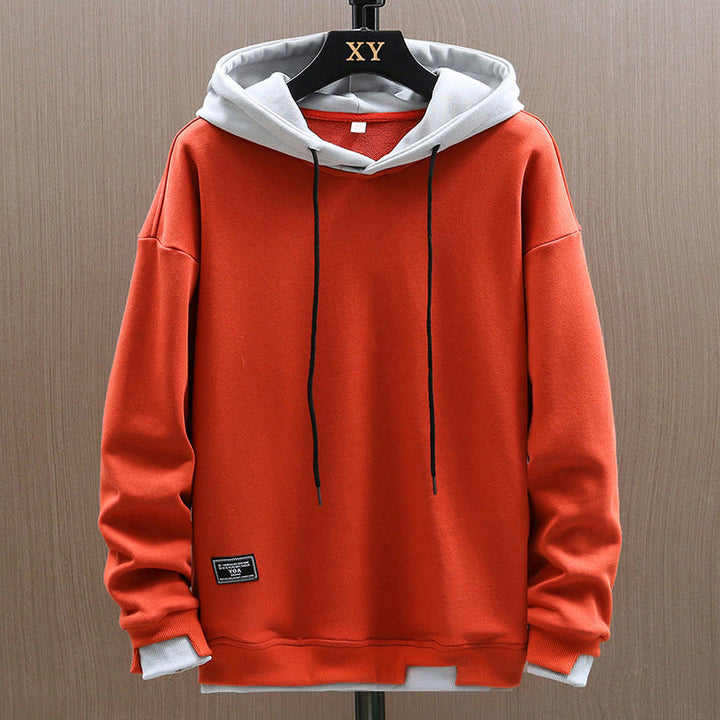 Moderne tweekleurige hoodie voor heren met eigentijds ontwerp
