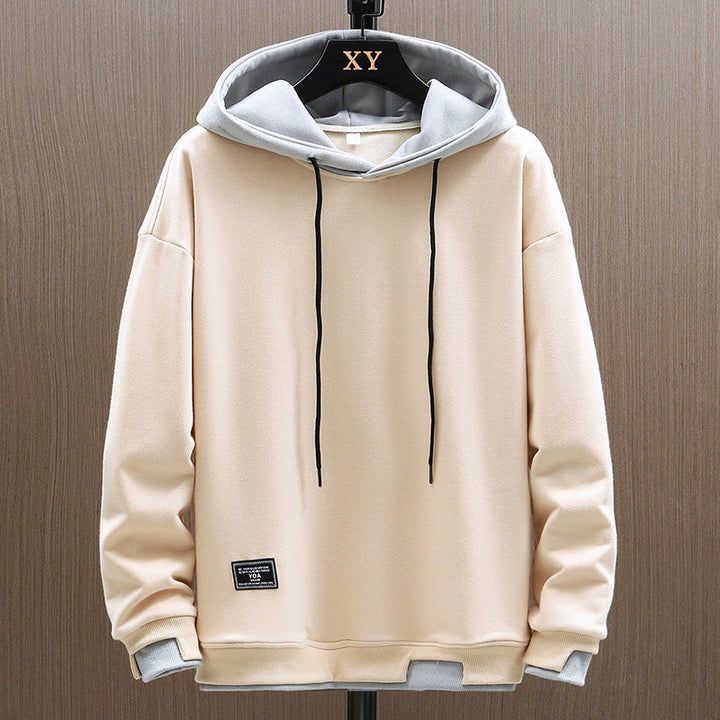 Moderne tweekleurige hoodie voor heren met eigentijds ontwerp