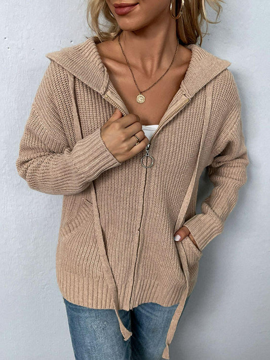 Hooded Cardigan met Rits en Trekkoord - Ideaal voor Lagen