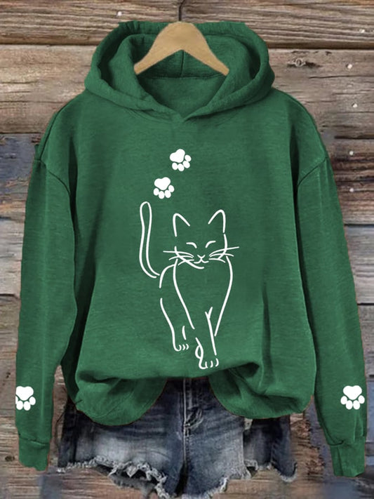 Katty Schattige Kat-Kat-Hoodie Voor Dames