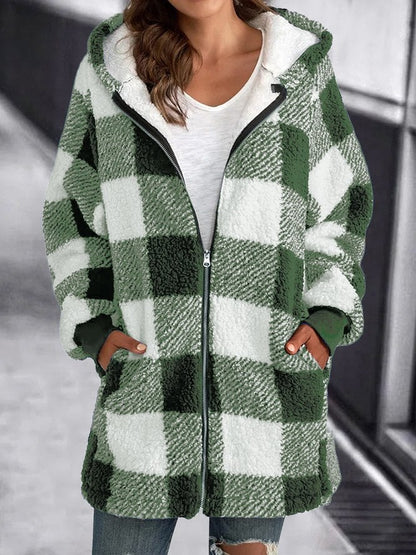 Emma - Dames Oversized Hoodie Plaid Losse Overjas