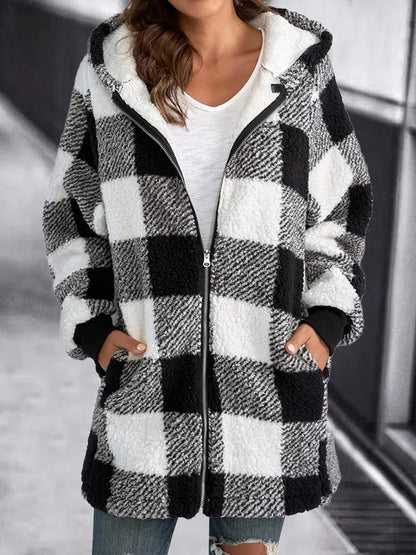 Emma - Dames Oversized Hoodie Plaid Losse Overjas