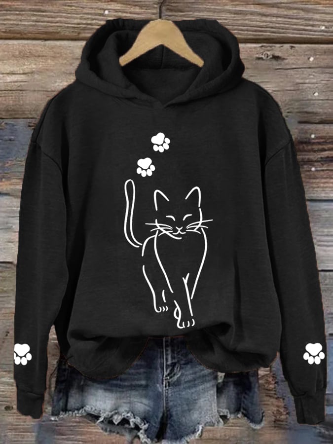 Katty Schattige Kat-Kat-Hoodie Voor Dames