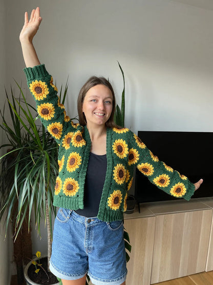 Zonnebloem Vest - Haakpatroon