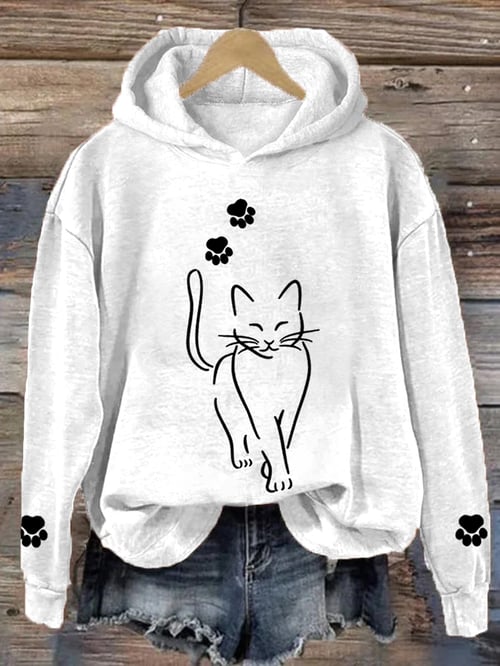 Katty Schattige Kat-Kat-Hoodie Voor Dames