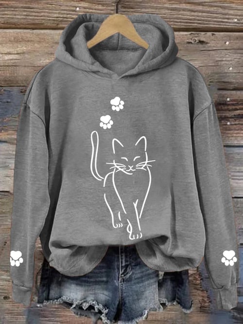 Katty Schattige Kat-Kat-Hoodie Voor Dames
