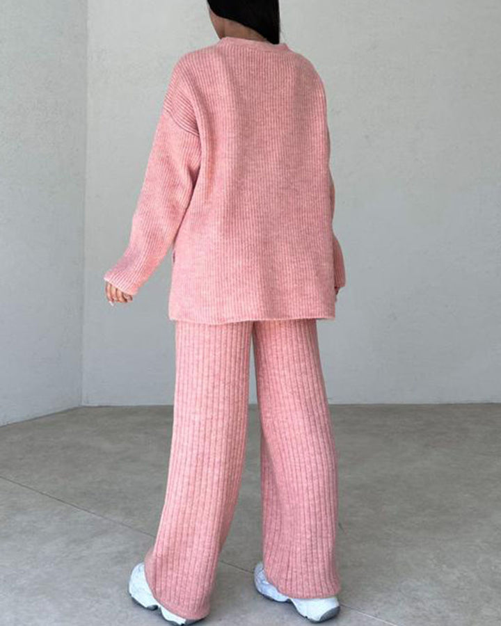 Andrea - Casual gebreide driedelige set in minimalistische stijl
