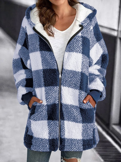 Emma - Dames Oversized Hoodie Plaid Losse Overjas