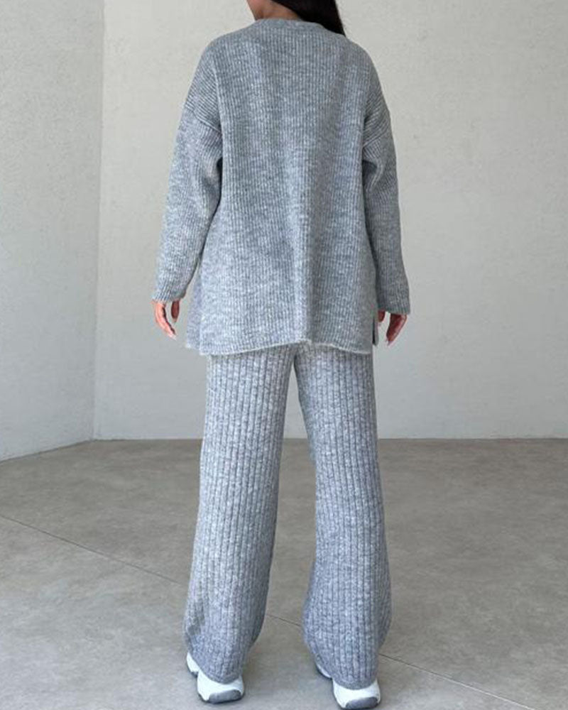 Andrea - Casual gebreide driedelige set in minimalistische stijl
