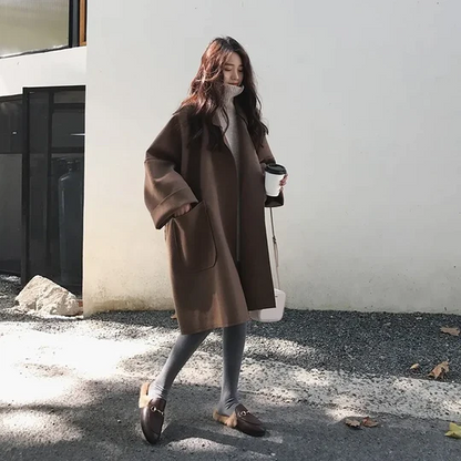 Jennifer - Elegante oversized wollen trenchcoat