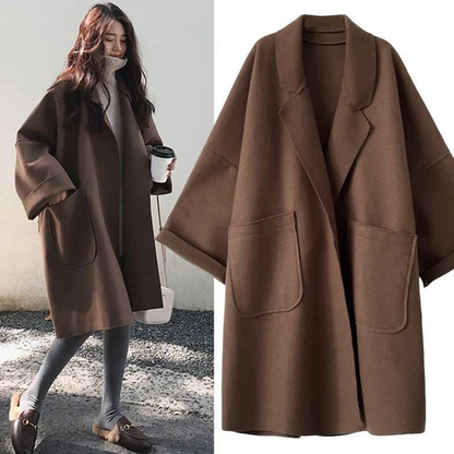 Jennifer - Elegante oversized wollen trenchcoat