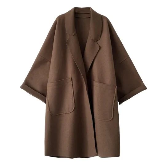 Jennifer - Elegante oversized wollen trenchcoat