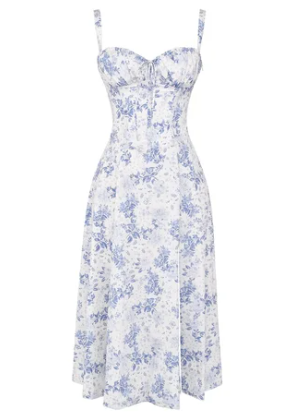Halfhoge Strapless Jurk met Bloemenprint