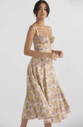 Halfhoge Strapless Jurk met Bloemenprint