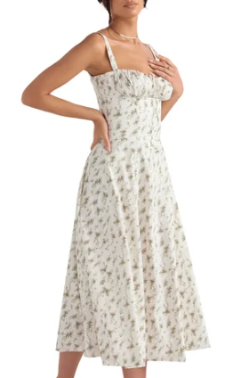 Halfhoge Strapless Jurk met Bloemenprint
