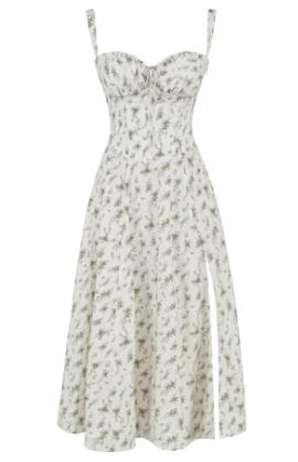 Halfhoge Strapless Jurk met Bloemenprint