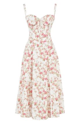 Halfhoge Strapless Jurk met Bloemenprint