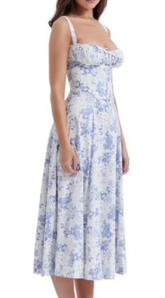 Halfhoge Strapless Jurk met Bloemenprint