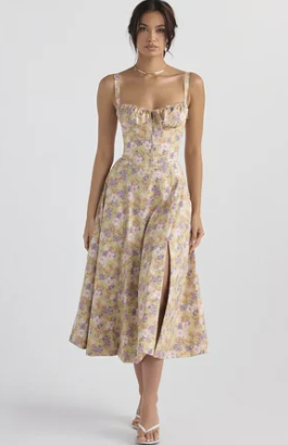 Halfhoge Strapless Jurk met Bloemenprint