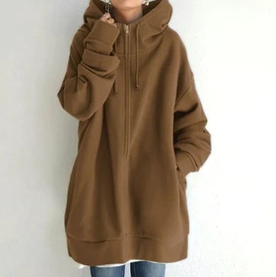 Dameshoodie Met Rits Voor Herfst/winter