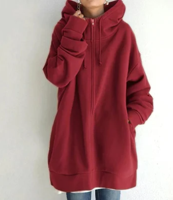 Dameshoodie Met Rits Voor Herfst/winter