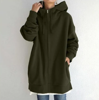 Dameshoodie Met Rits Voor Herfst/winter
