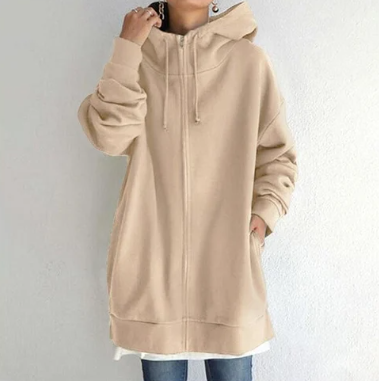 Dameshoodie Met Rits Voor Herfst/winter