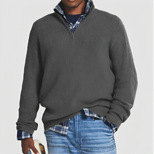 Henry - Business casual herenpullover met rits