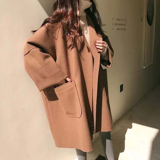 Jennifer - Elegante oversized wollen trenchcoat